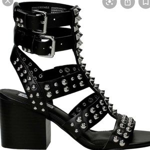 Spike and grommet sandals